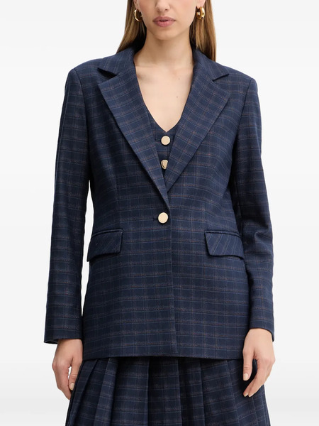  Fracomina Single-breasted Checked Blazer - Blue 