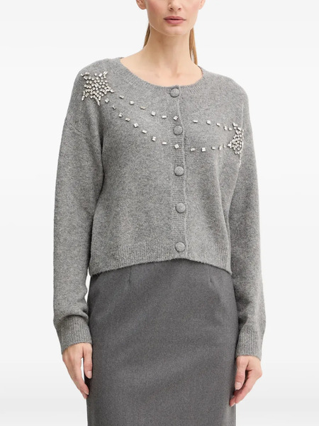  Fracomina Stone-embellishment Button-fastening Cardigan - Grey 