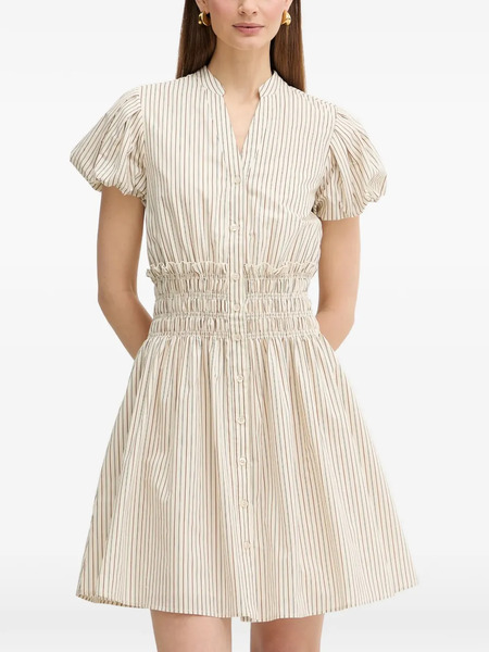  Fracomina Striped Short-sleeve Mini Dress - Neutrals 