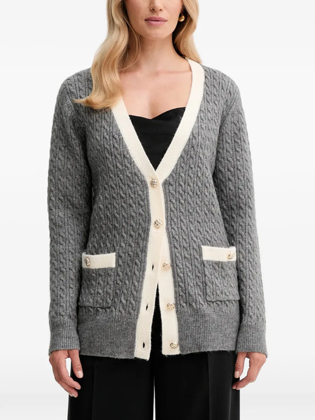  Fracomina V-neck Button Cardigan - Grey 