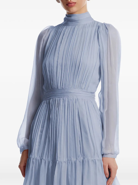  Framboise Alena Mock-neck Silk Mini Dress - Blue 