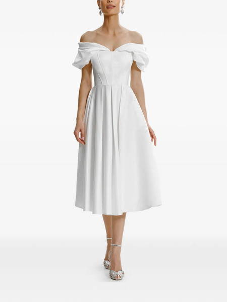  Framboise Glamo Off-shoulder Midi Dress - White 