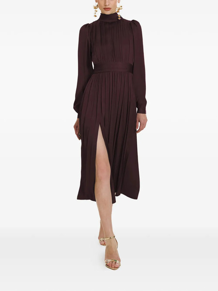  Framboise Otello Pleated Midi Dress - Brown 