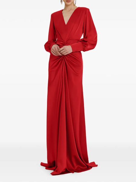  Framboise Vianna V-neck Maxi Dress - Red 