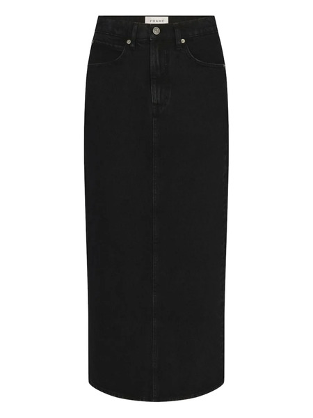  Frame Button-fastening Midi Skirt - Black 