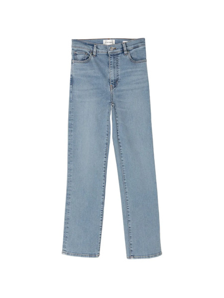  Frame Button-fastening Straight Jeans - Blue 