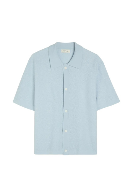  Frame Button Short-sleeve Shirt - Blue 