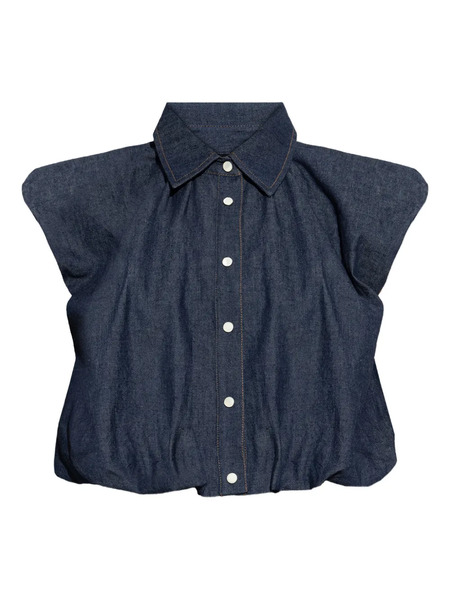  Frame Collared Sleeveless Shirt - Blue 