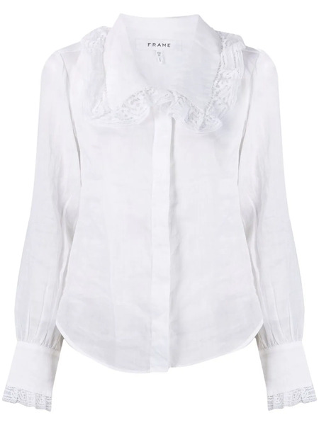  Frame Lace-detailed Concealed Shirt - White 