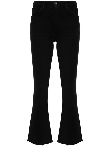  Frame Le Crop Mini Boot Raw Fray Jeans - Black 