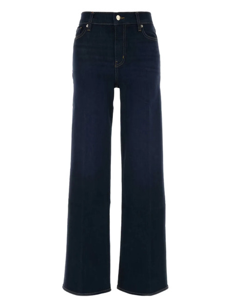 Frame Le Palazzo Stretch Wide-leg Trousers - Blue 