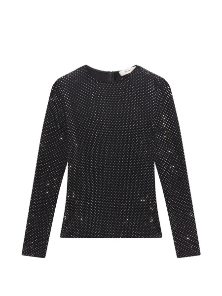  Frame Long-sleeve Embellished Top - Black 