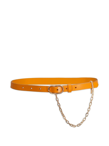  Frame Oval-buckle Chain-detail Belt - Orange 