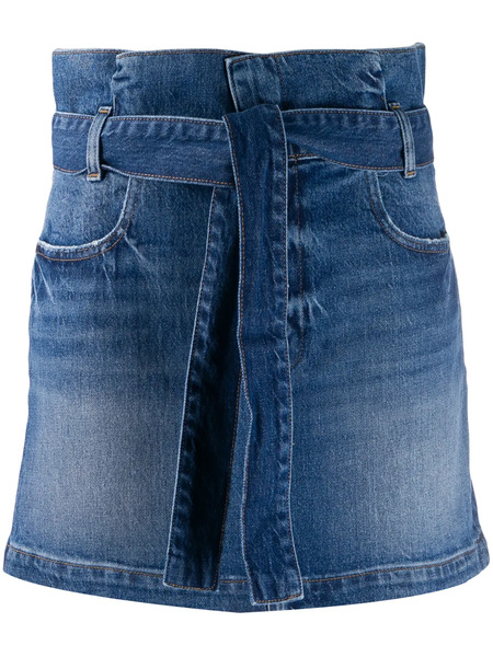  Frame Paperbag Waist Denim Skirt - Blue 