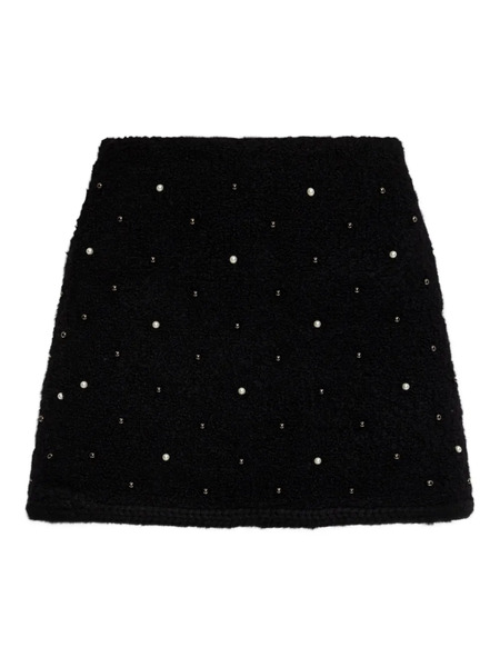  Frame Pearl-embellished Mini Skirt - Black 