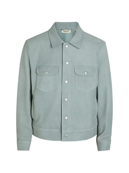  Frame Pocket Leather Jacket - Blue 