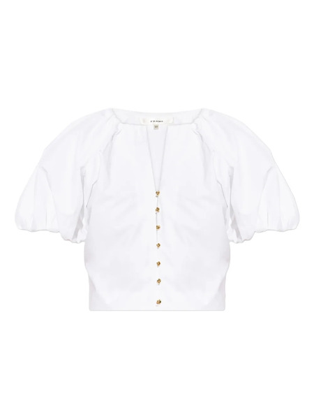  Frame Puff-sleeve Buttoned Top - White 