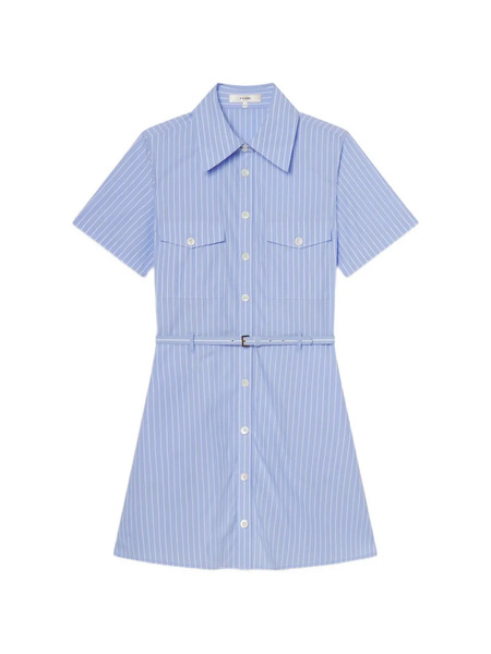  Frame Striped-pattern Belted Mini Dress - Blue 