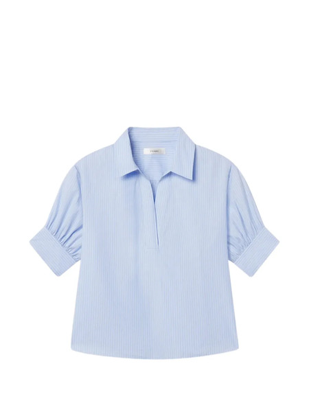  Frame The V-neck Popover Top - Blue 