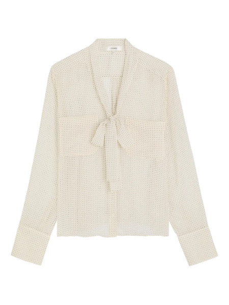  Frame Tie-neck Polka-dot Top - Neutrals 