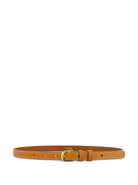  Frame Twist-buckle Leather Belt - Brown 
