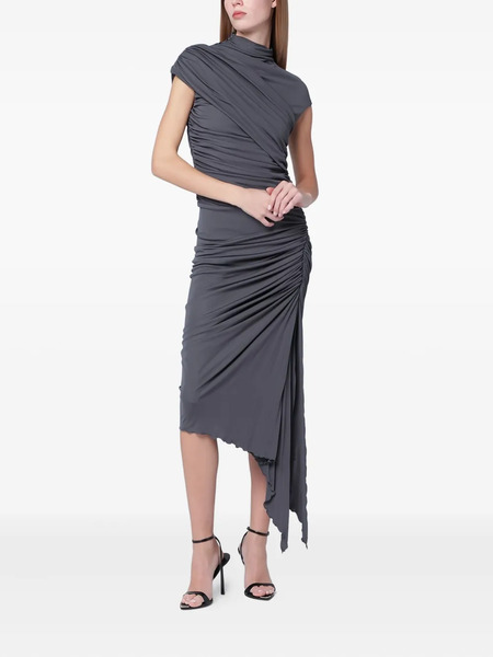  Francesco Murano Draped Midi Dress - Grey 