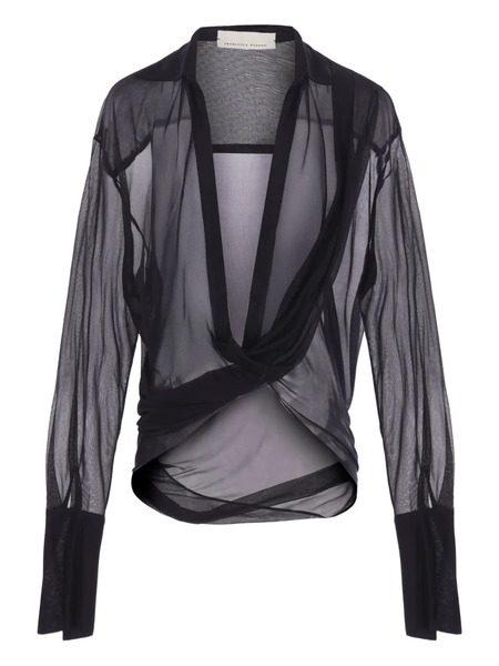  Francesco Murano Semi-sheer Blouse - Black 