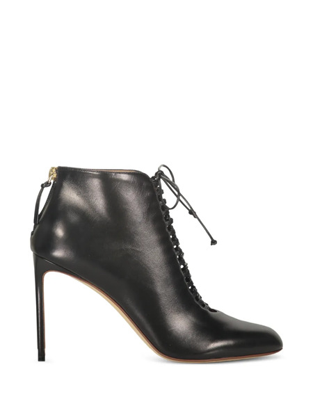  Francesco Russo Lace-up Heeled Boots - Black 