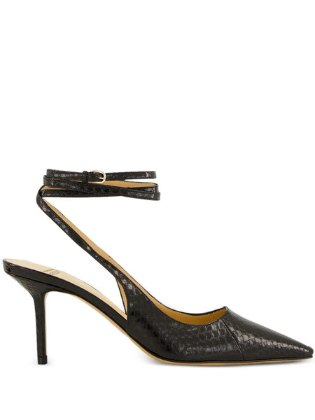  Francesco Russo Leather Ankle-tie Pumps - Black 