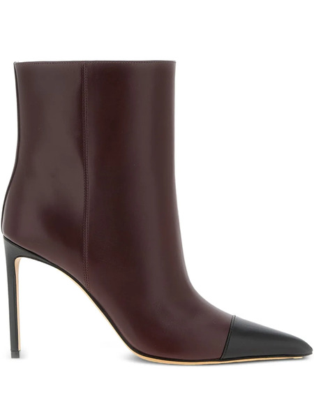 Francesco Russo 95mm Contrasting-detail Ankle Boots - Red 