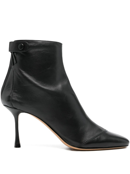  Francesco Russo 75mm Leather Zipped-back Ankle Boots - Black 