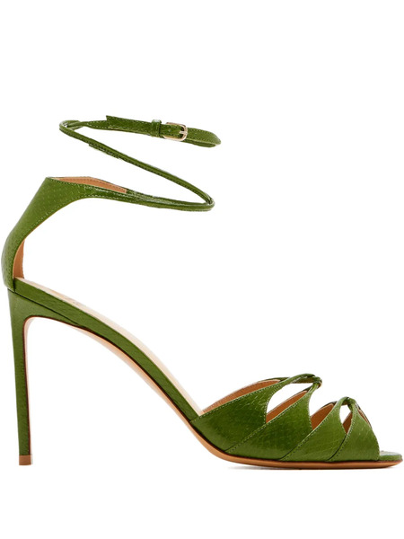  Francesco Russo 95mm Risioi5 Cut-out Stiletto Sandals - Green 
