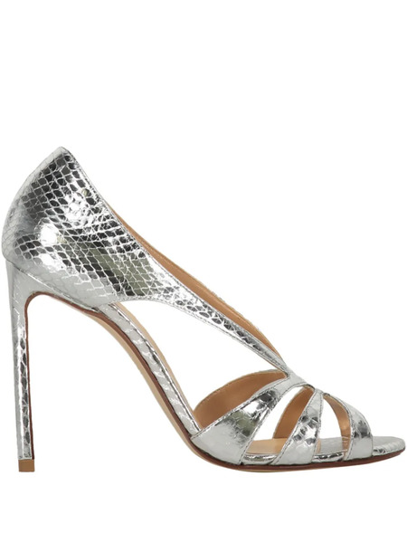  Francesco Russo 10mm Snakeskin-effect Sandals - Silver 
