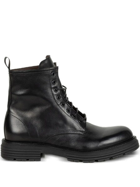  Franco Fedele Leather Biker Boots - Black 