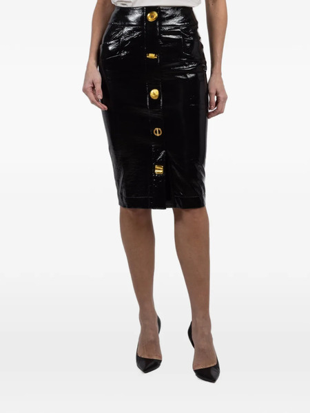  Françoise Bijou Button Midi Skirt - Black 