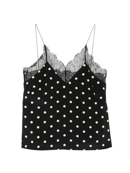  Françoise Layla Lace Polka-dot Top - Black 
