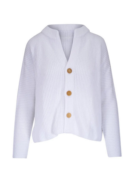  Frank & Eileen Button Placket Cardigan - White 