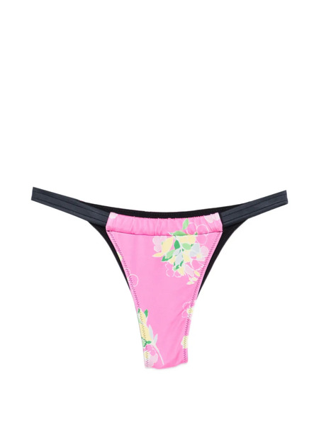  Frankies Bikinis Amore Floral-print Bikini Bottom - Pink 