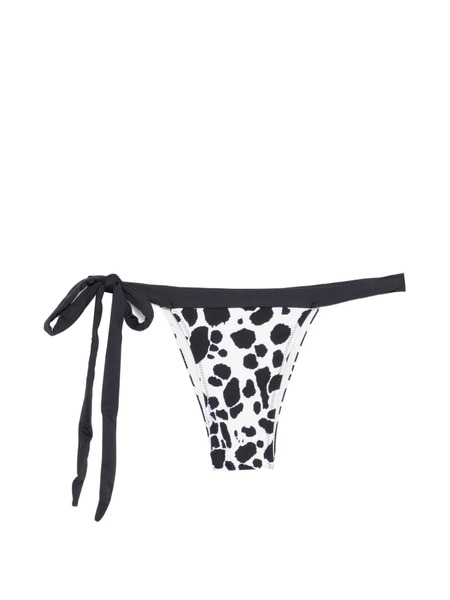  Frankies Bikinis Coco Tie-detail Pattern Bikini Bottom - White 
