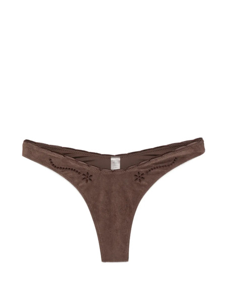  Frankies Bikinis Full Moon Floral Bikini Bottom - Brown 