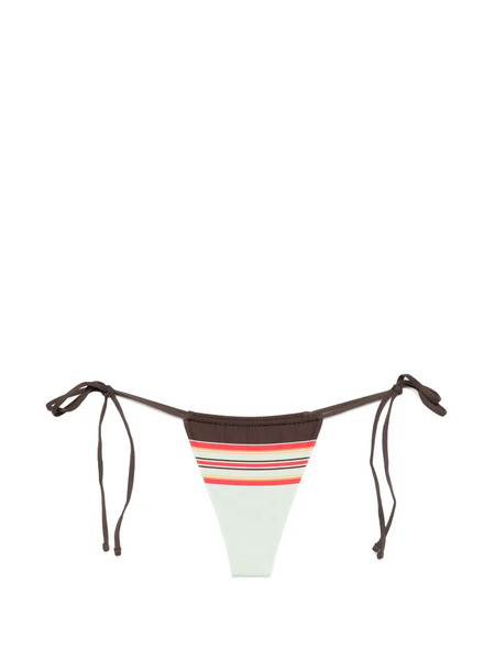  Frankies Bikinis Tia Striped Tie-side Bikini Bottoms - Green 