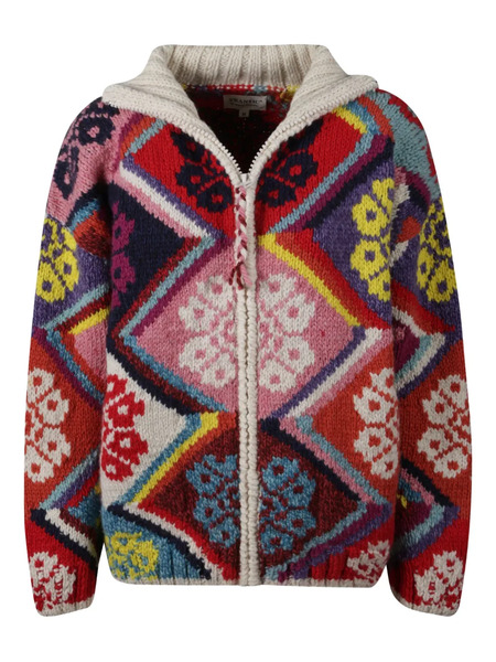  Frantic Blossom Zip Cardigan - Neutrals 