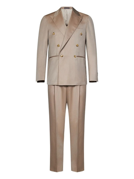  Franzese Collection Double-breasted Wool Suit - Brown 