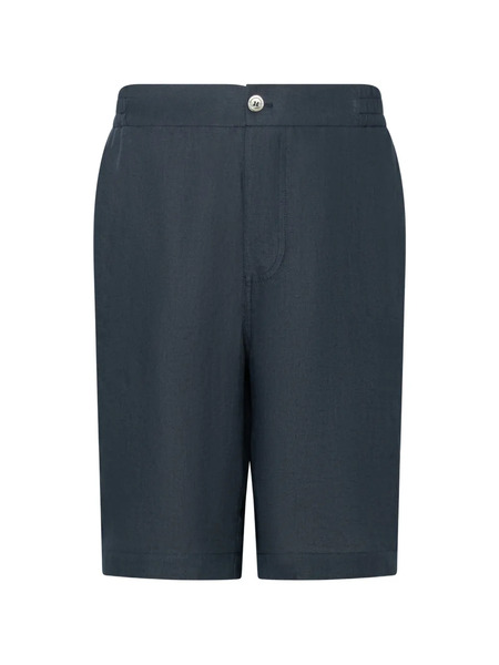  Franzese Collection Linen Bermuda Shorts - Blue 
