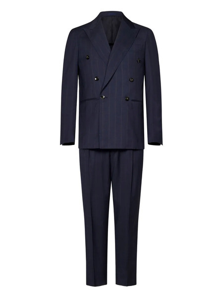  Franzese Collection Pinstripe Double-breasted Suit - Blue 