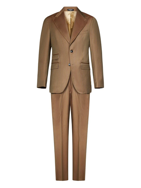  Franzese Collection Pinstripe Peak-lapel Suit - Brown 