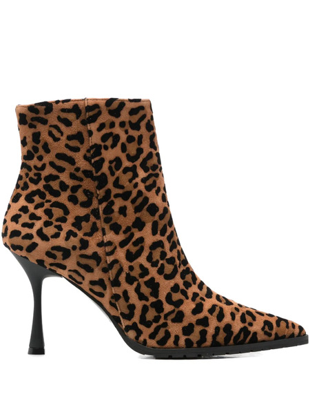  Fratelli Russo Animal Print Heeled Boots - Brown 