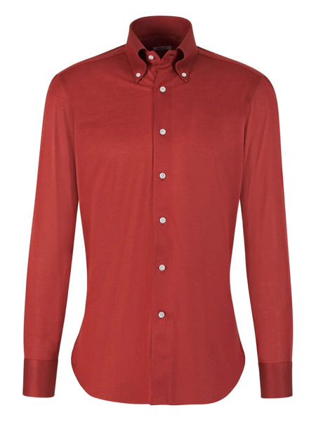  Fray Button-down Piqué Shirt - Red 