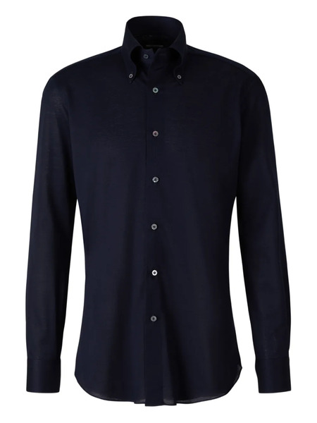  Fray Piqué Cotton Shirt - Blue 
