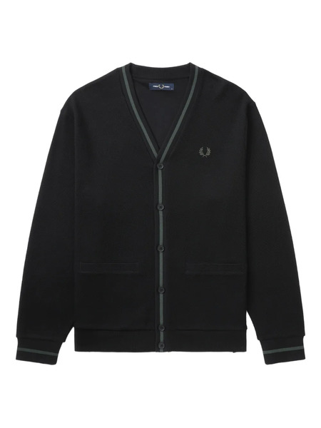  Fred Perry Cotton Logo-embroidered Cardigan - Black 